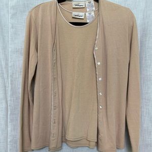 Worthington cardigan and tank top